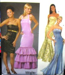 5095 SIMPLICITY EVENING STRAPLESS/ STRAPPY DRESS LENGTHS PATTERN 12-16